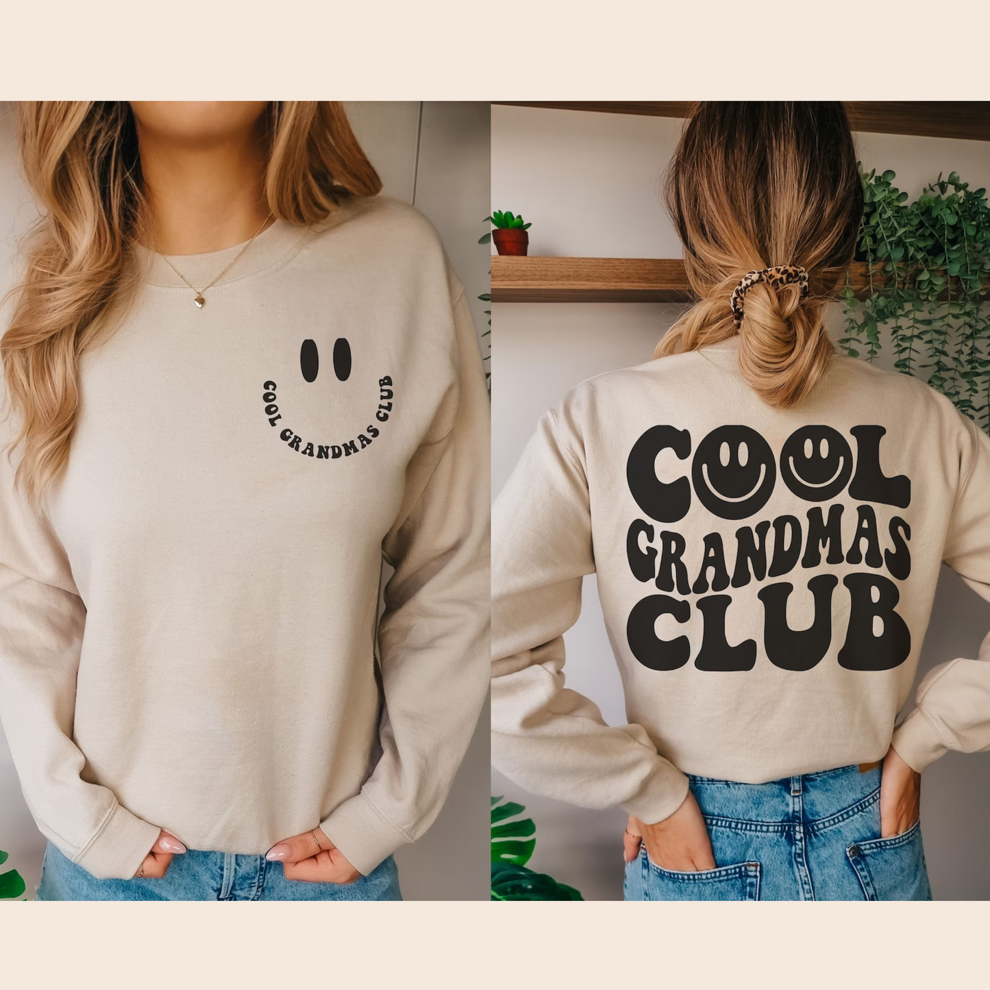 Cool Grandmas Club Pullover: Trendy Front & Back Print