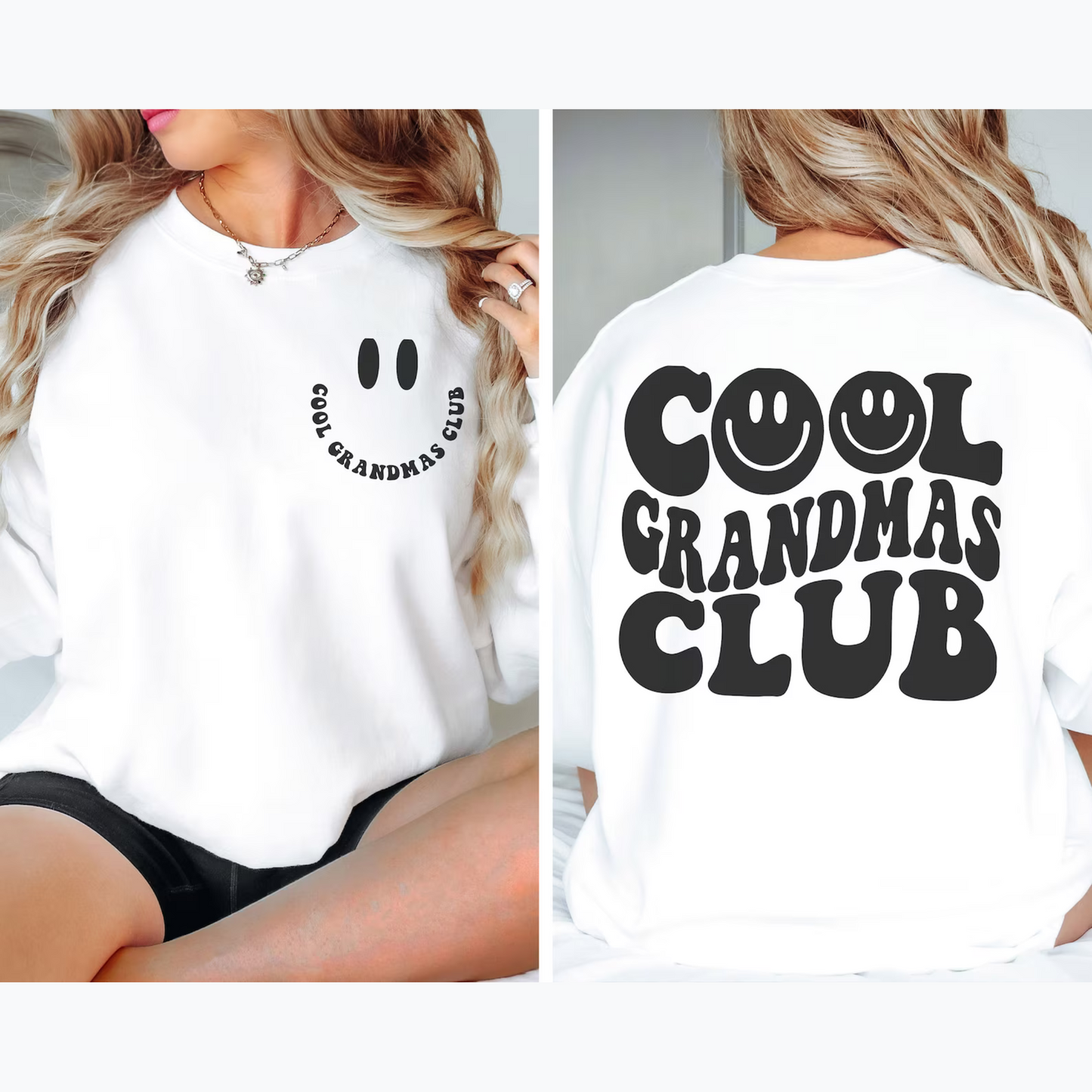 Cool Grandmas Club Pullover: Trendy Front & Back Print