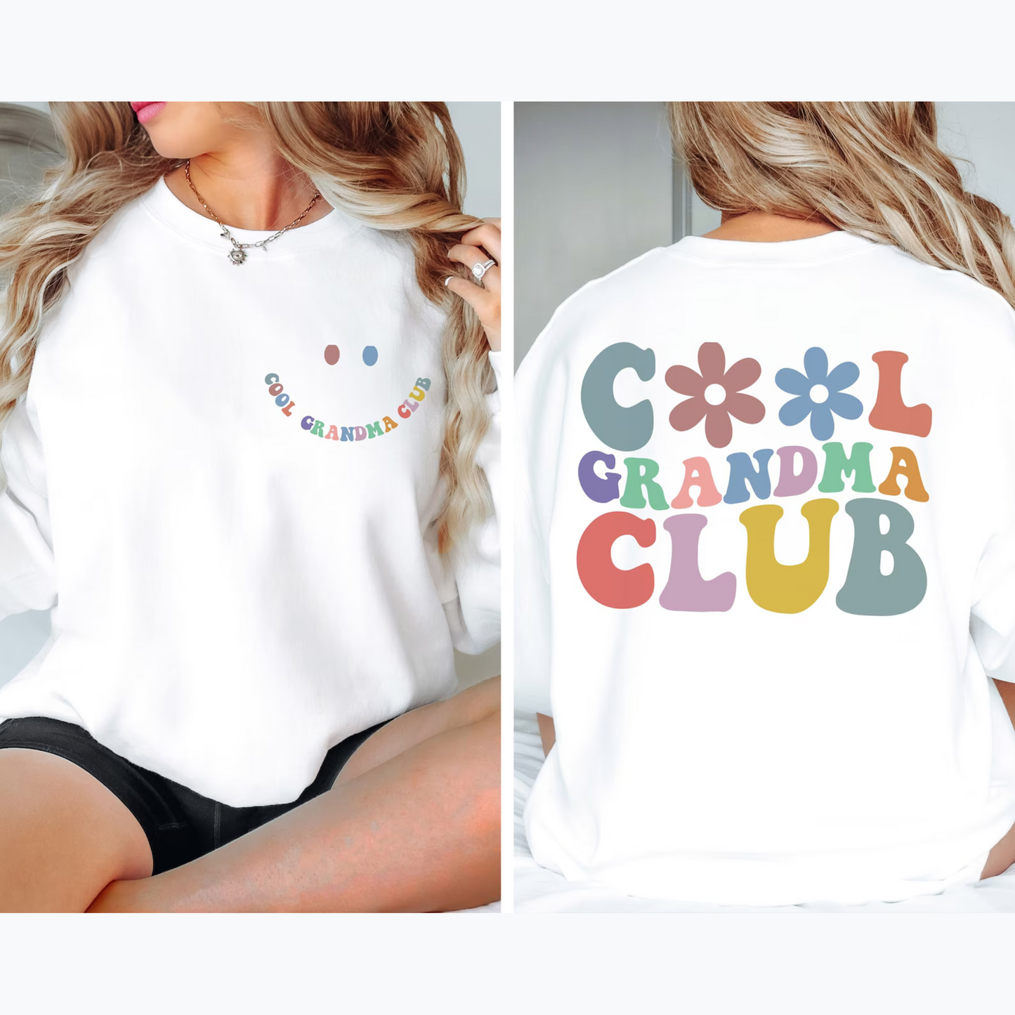 Grandstyle Vibes: Cool Grandma Club Dual-Print Pullover