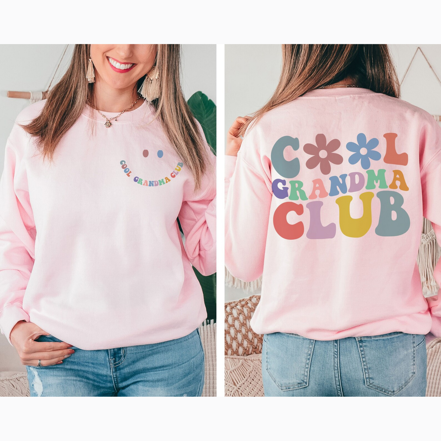 Grandstyle Vibes: Cool Grandma Club Dual-Print Pullover