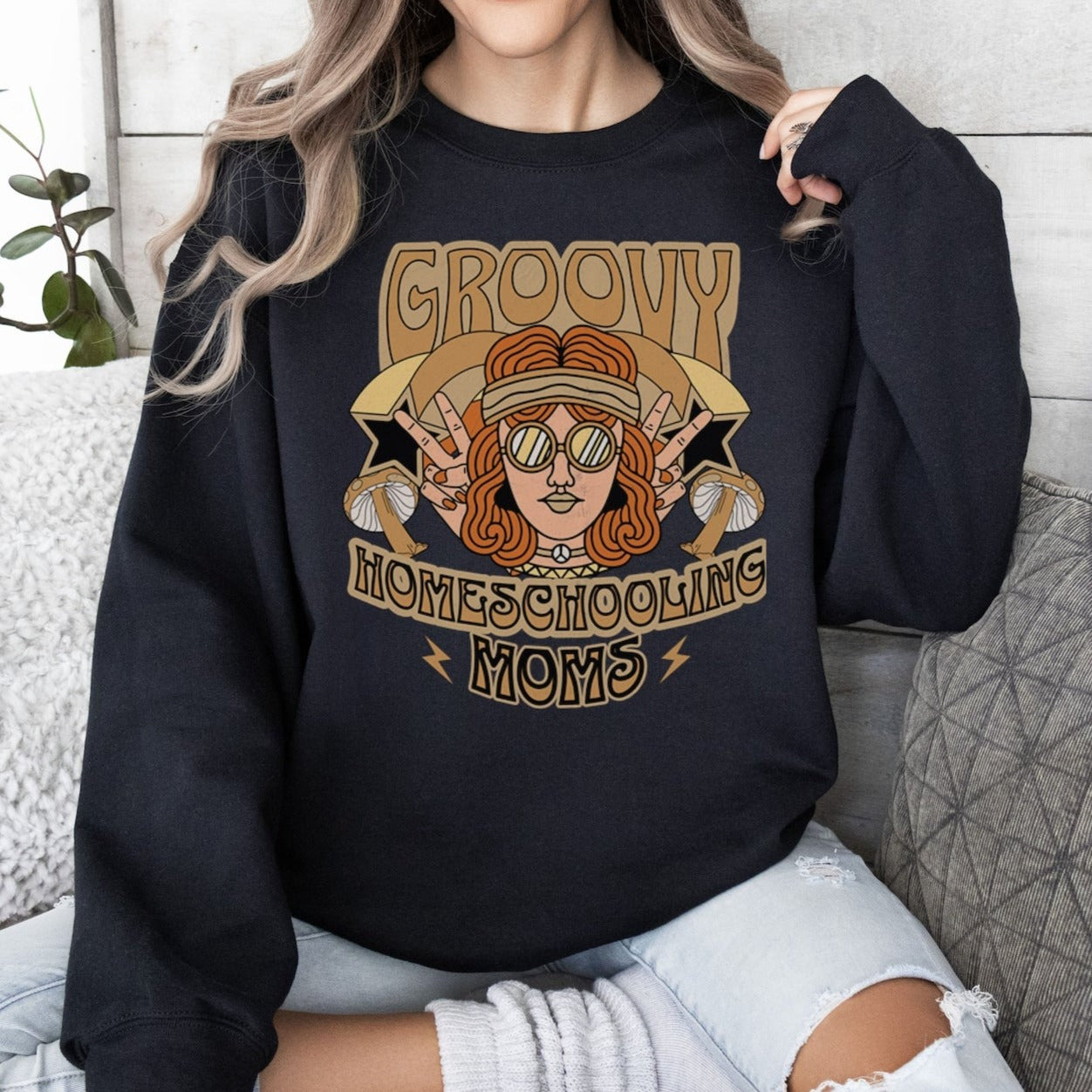 Chic Vibes: Groovy Homeschooling Moms Pullover