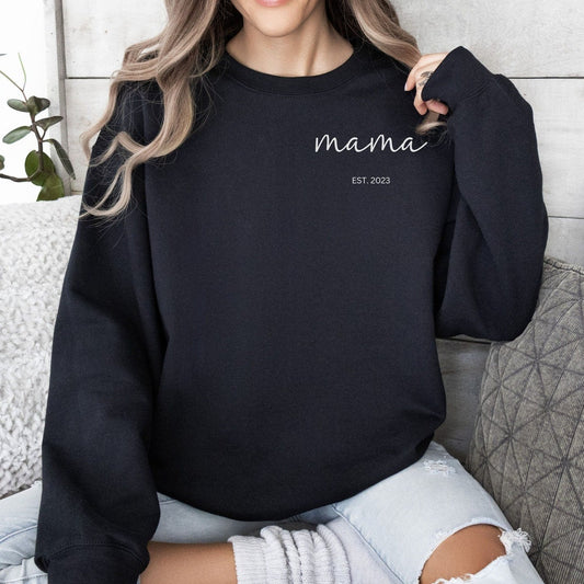 Mama Est: Mom Crewneck Pullover - Perfect Gift For Mom