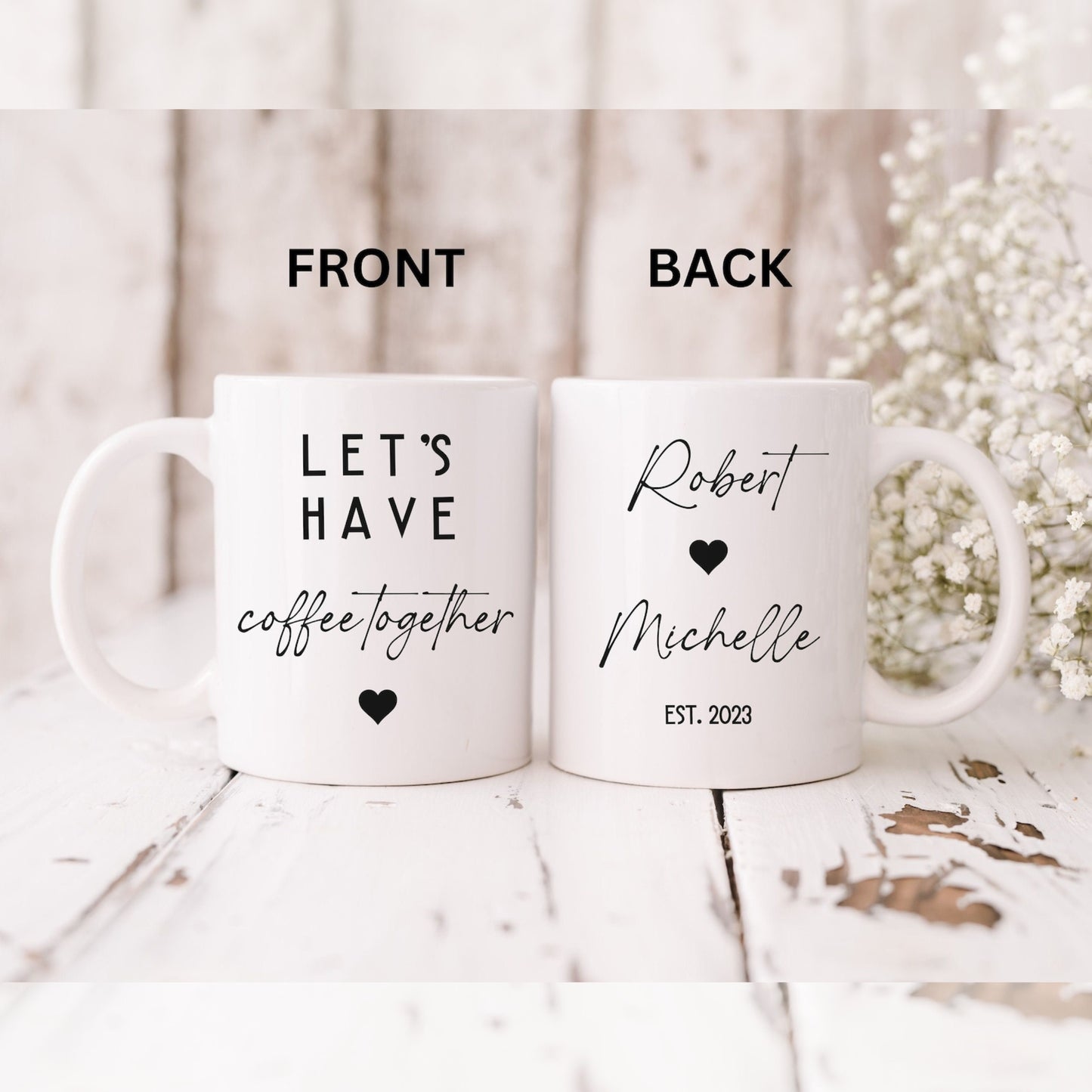 Coffee for Life: Custom Anniversary Mug Set – Perfect for Lovers