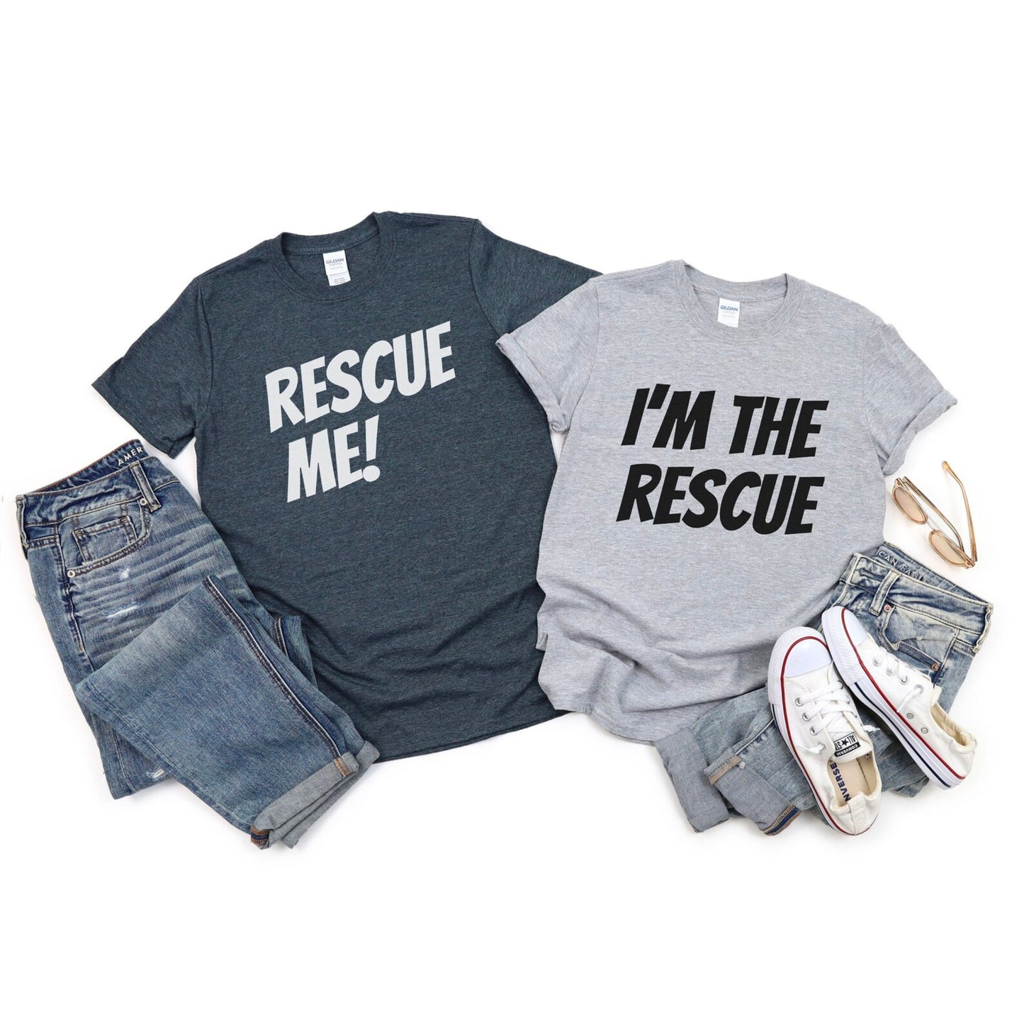 Rescue Me: Funny Matching Couple Shirts