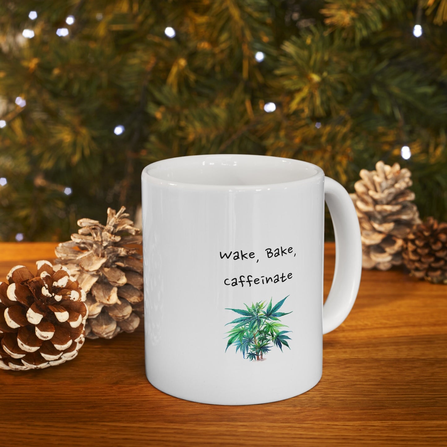 Wake, Bake, Caffeinate, Ceramic Mug 11oz, for Coffee and TeaHC lovers - Ceramic Tea Mug, Tea Time Mug - Coffee Mug, Ceramic Coffee Mug