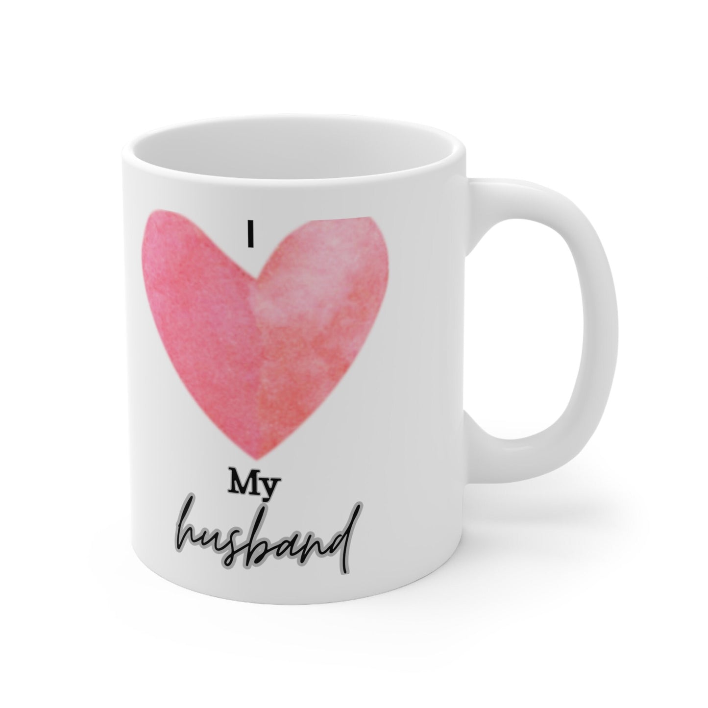 I Heart My Husband Ceramic Mug 11oz, Father's Day Gift, Mother's Day Gift, Christmas Gift, Love, Anniversary Gift