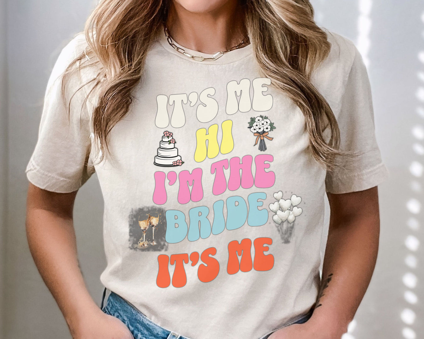 Its Me Hi Im the Bride Its Me Shirt, Gift for Bride, Funny Bride Shirt, Engagement Gift, Retro Groovy Bride Shirt, Funny Bride gift