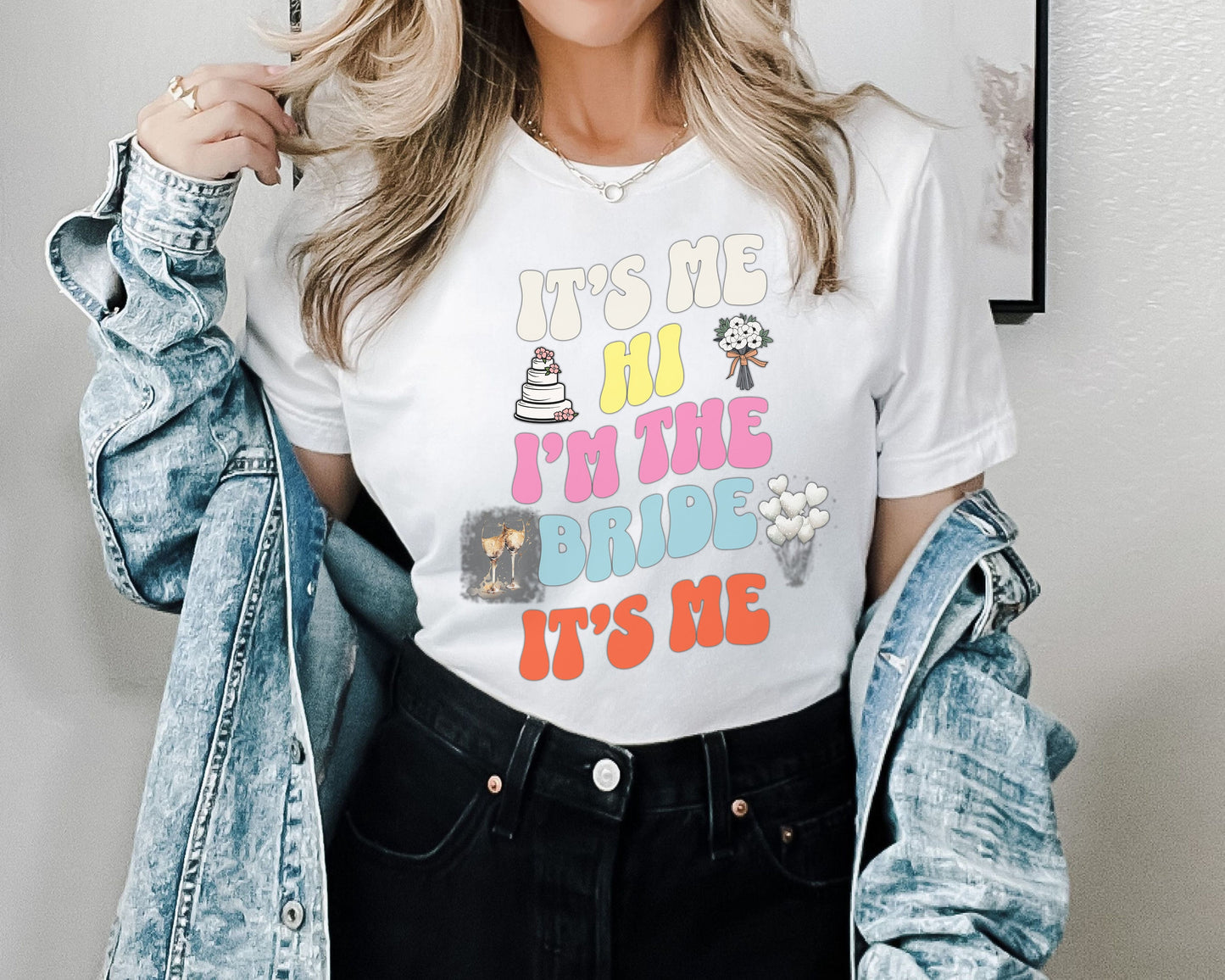 Its Me Hi Im the Bride Its Me Shirt, Gift for Bride, Funny Bride Shirt, Engagement Gift, Retro Groovy Bride Shirt, Funny Bride gift