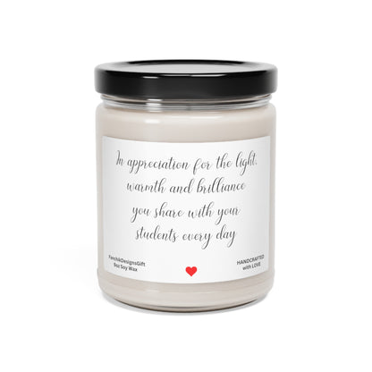 Math Teacher Appreciation Gift: Soy Scented Candle 9oz