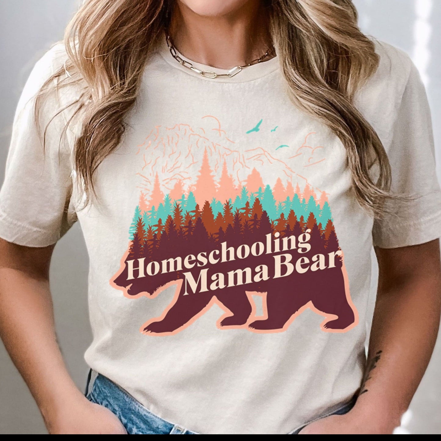 Homeschooling Mama Bear Tee: Perfect Gift for Stylish Moms