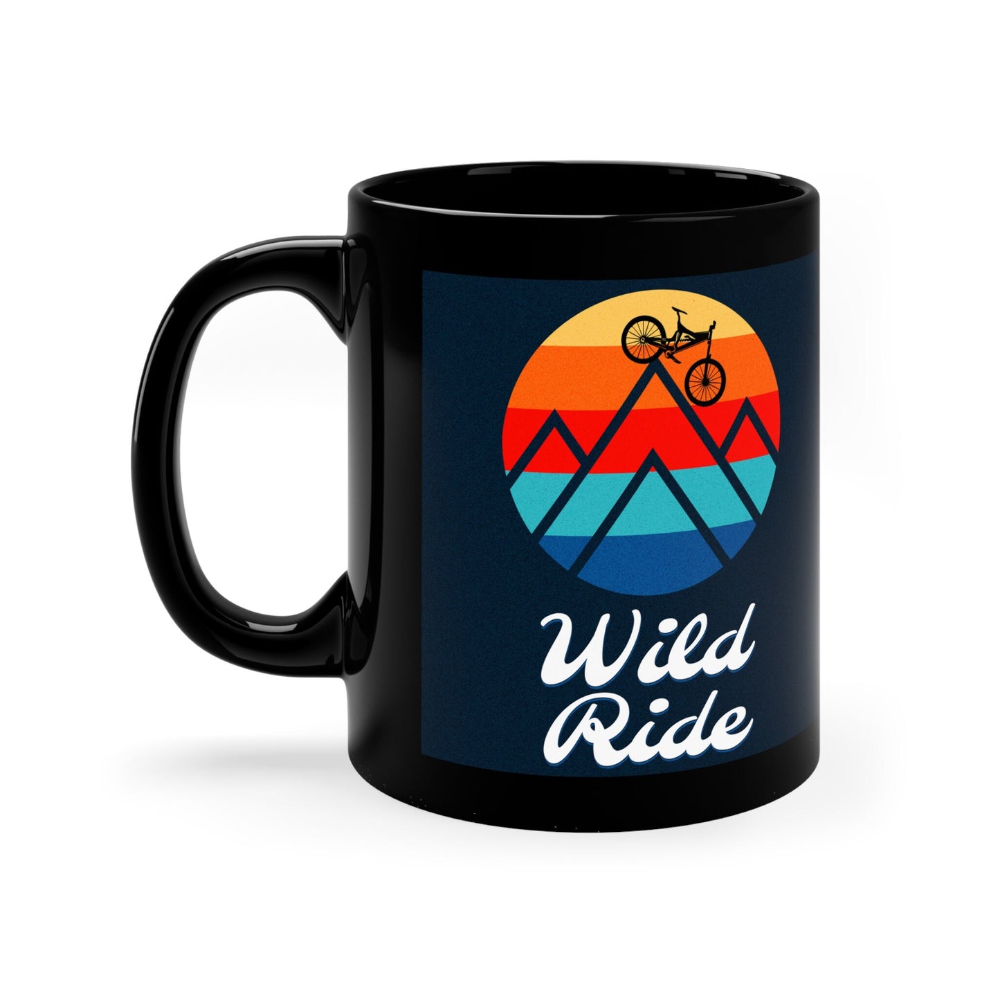 Wild Ride, Mountain Biking 11oz Black Mug, Outdoors, Nature