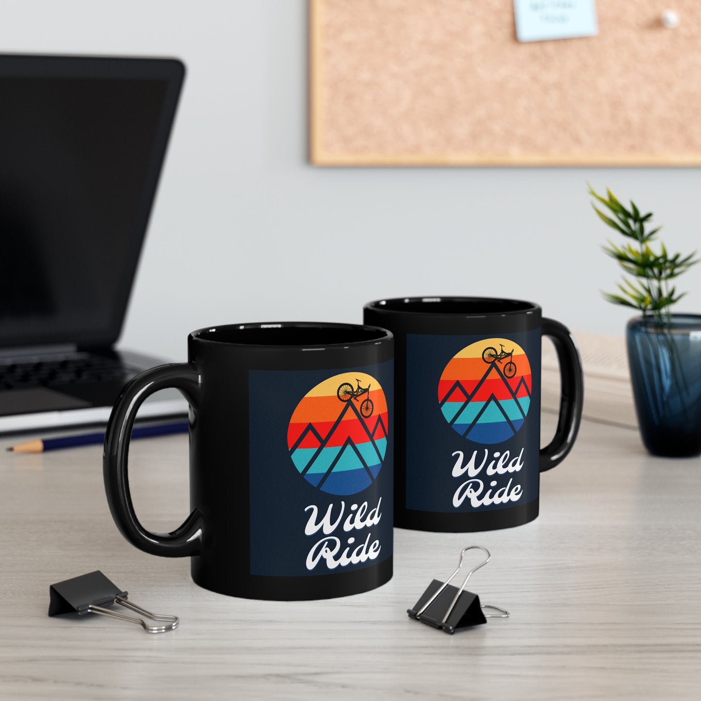 Wild Ride, Mountain Biking 11oz Black Mug, Outdoors, Nature