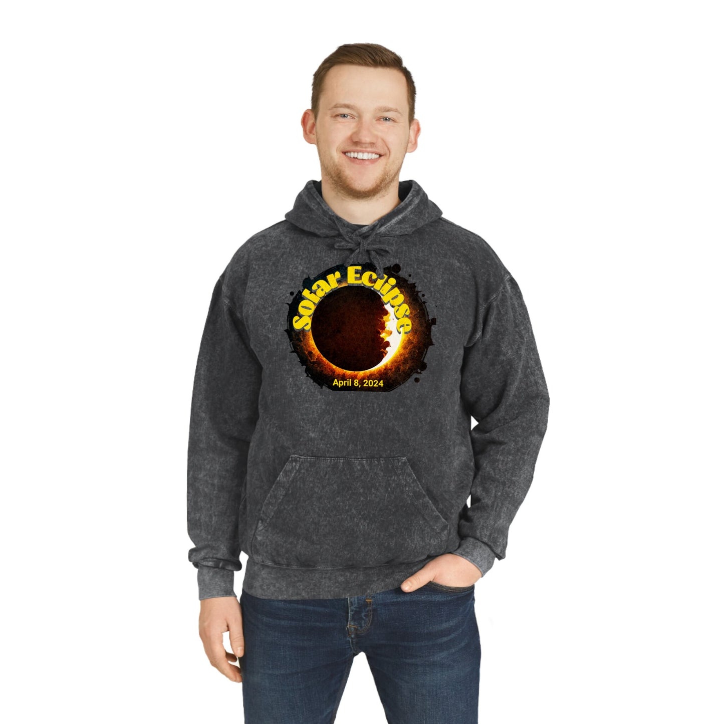 Total Solar Eclipse, April 8, 2024, Unisex Mineral Wash Hoodie