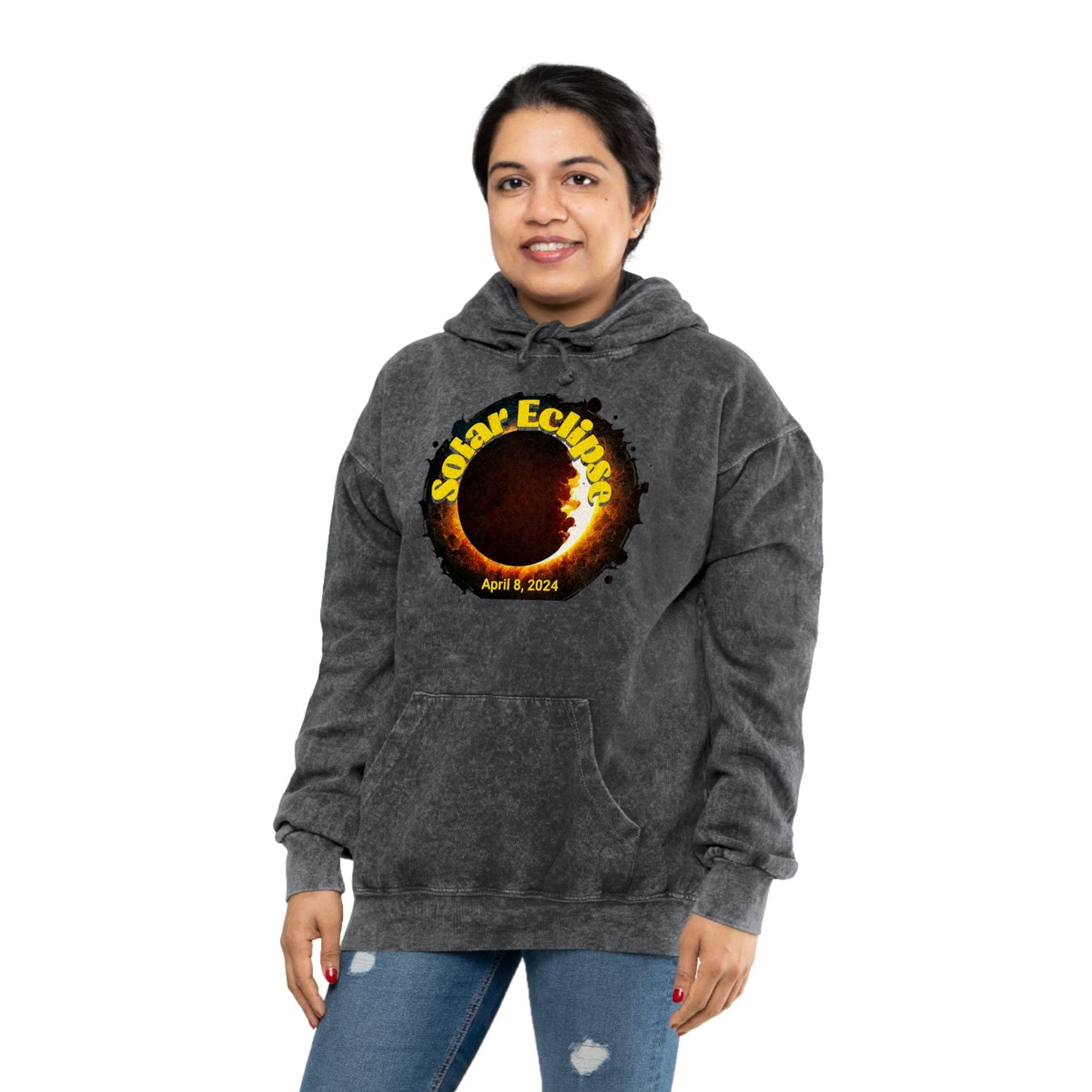 Total Solar Eclipse, April 8, 2024, Unisex Mineral Wash Hoodie