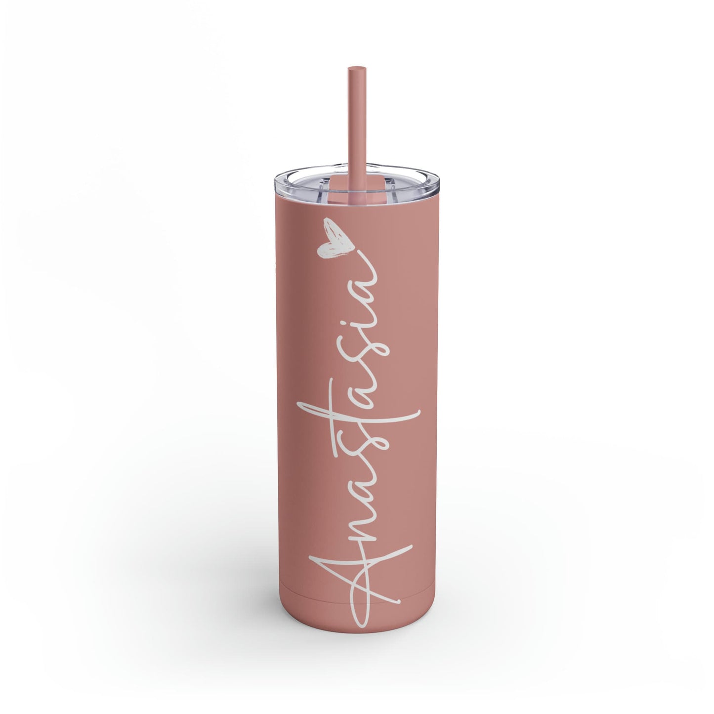 Personalized Matte Tumbler, Skinny Tumbler 20oz, Matte Tumbler,Custom Skinny Tumbler, Tumbler with Lid and Straw, 20oz Tumbler