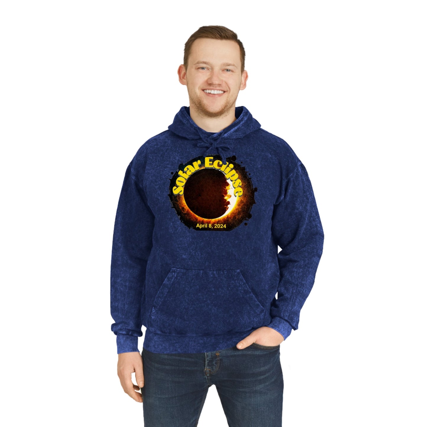 Total Solar Eclipse, April 8, 2024, Unisex Mineral Wash Hoodie