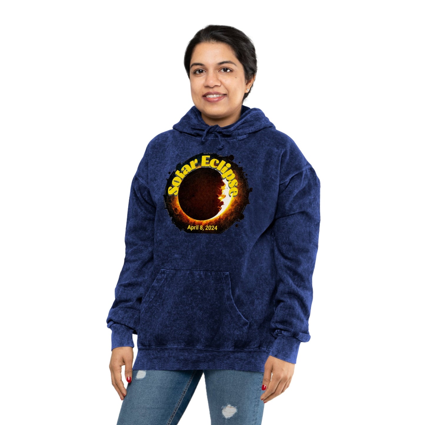 Total Solar Eclipse, April 8, 2024, Unisex Mineral Wash Hoodie